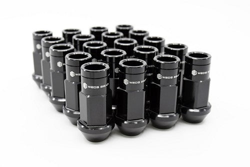 Weds Gear - Forged Open-Ended Lug Nut Set - Black - M12x1.25/1.5