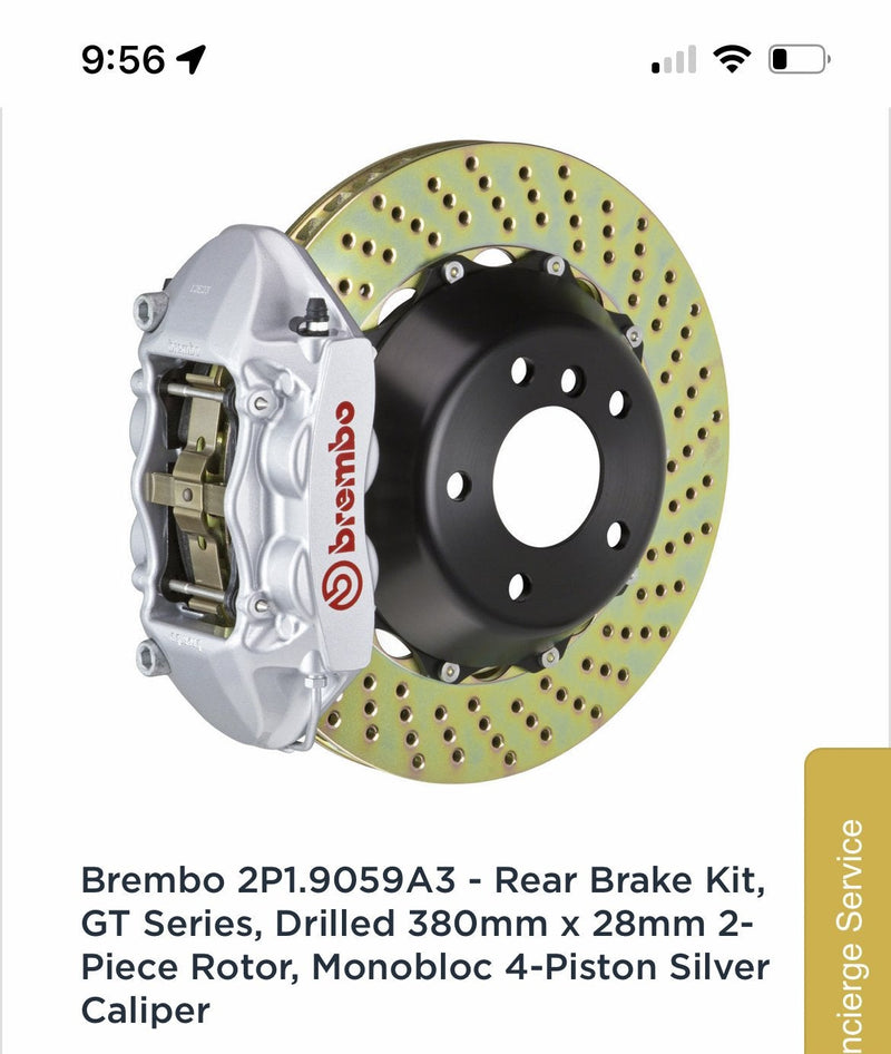 Brembo 2021+ Jeep Grand Cherokee Front GT BBK 6 Piston Cast 2pc 380mm Drilled Rotors - Silver