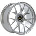 Silver alloy wheel with BBS logo on a white background