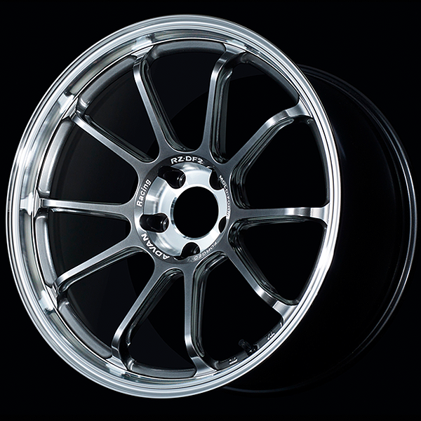 Advan RZ-DF2 Wheel 19x10.0 5x114.3 25mm Diamond Cut & Hyper Platinum Black