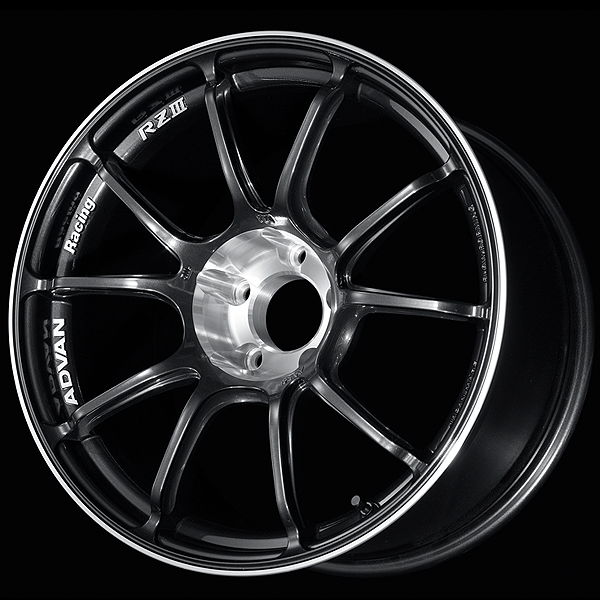 Advan RZIII 18x8.5 / +47 Offset / 5x100 BC / 63mm Bore / Black Gun Metallic & Diamond Cut