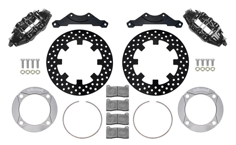 Wilwood 2019 Polaris Turbo UTV6 Rear Kit 11.25in Drilled - Black