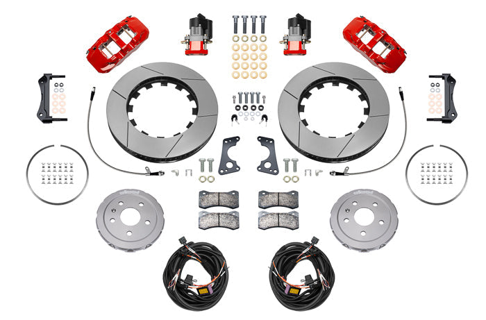 Wilwood 20-23 Chevy Corvette C8 Aero4 Black Rear Big Brake Kit - Drilled & Slotted