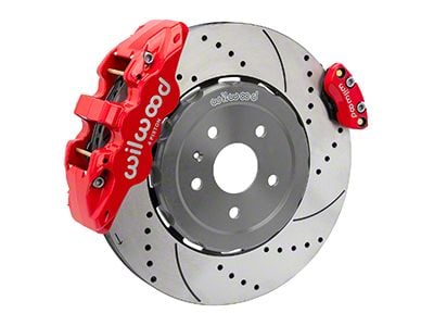 Wilwood 20-23 Chevy Corvette C8 Aero4 Red Rear Big Brake Kit - Drilled & Slotted